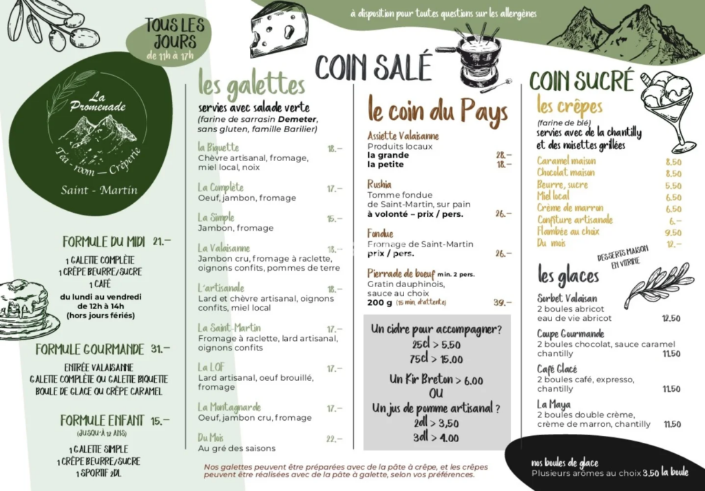 ✨ Nouvelle carte à la Crêperie La Promenade ✨ Toujours nos crêpes et galettes gourmandes 🤤. Des produits de Saint-Martin encore mieux mis en valeur 🌿. Mais la grande NOUVEAUTÉ… 🔥 La pierrade de bœuf fait son arrivée, ainsi que quelques surprises à découvrir absolument ! On vous attend pour déguster tout ça 🥞✨.